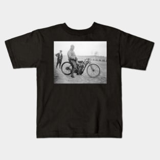 Pope Motorcycle Racer, 1915. Vintage Photo Kids T-Shirt